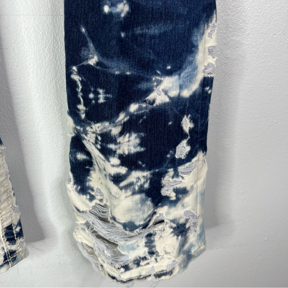 Miss Me Jeans Women’s 25 Blue White Bootcut Bleached Distress Destroyed JP7115B2 - Picture 13 of 16